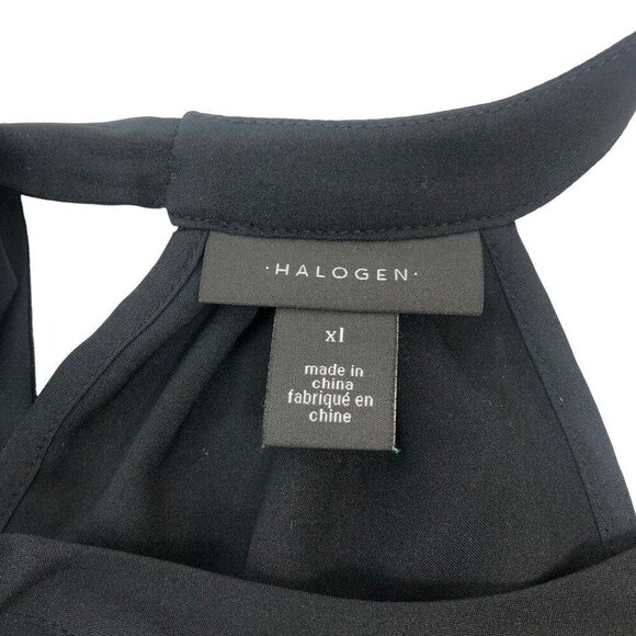 Halogen Metallic Polka Dot Print Tank Top Halter Sleeveless‎ Gold Dressy Top XL - Picture 9 of 9